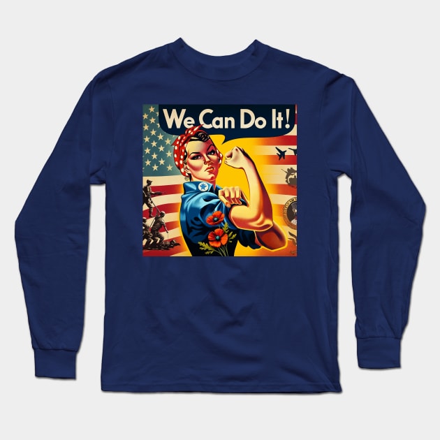 Valor & Victory: National Vietnam War Veterans Day 'We Can Do It' Long Sleeve T-Shirt by Edd Paint Something